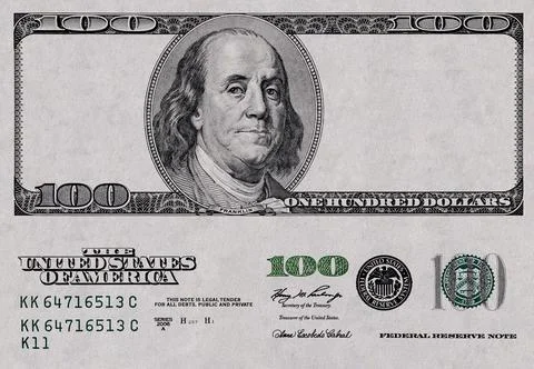 U.S. 100 dollar banknote. Elements Stock Photos