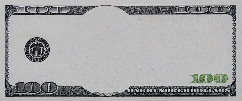 U.S. 100 dollar banknote. Elements on white background Stock Photos