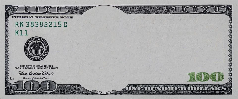 U.S. 100 dollar banknote. Elements on white background Stock Photos