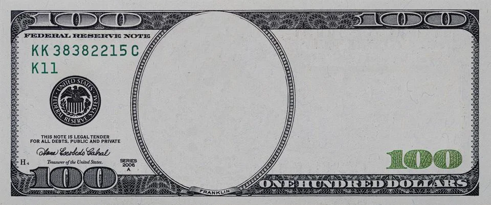 U.S. 100 dollar banknote. Elements on white background Stock Photos