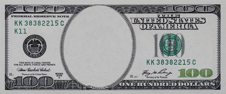 U.S. 100 dollar banknote. Elements on white background Stock Photos