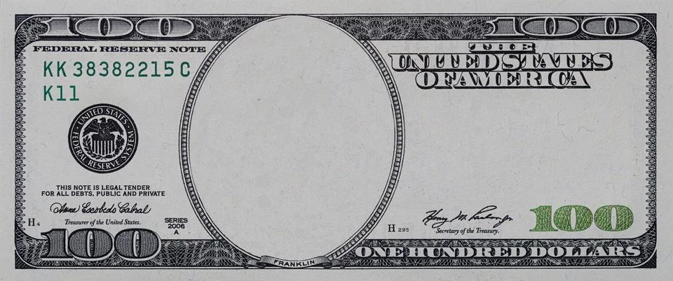 U.S. 100 dollar banknote. Elements on white background Stock Photos