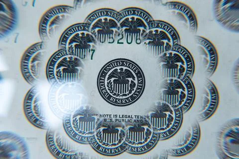 US 100 dollar banknote through kaleidoscope prism Stock Photos