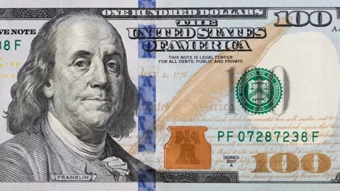 U.S. 100 dollar banknotes background for design purpose Stock Footage 212350396