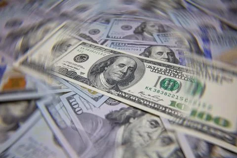 US 100 dollar banknotes background Stock Photos