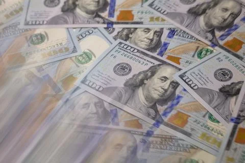 US 100 dollar banknotes background Stock Photos