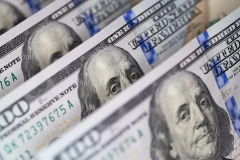 US 100 dollar banknotes background Stock Photos