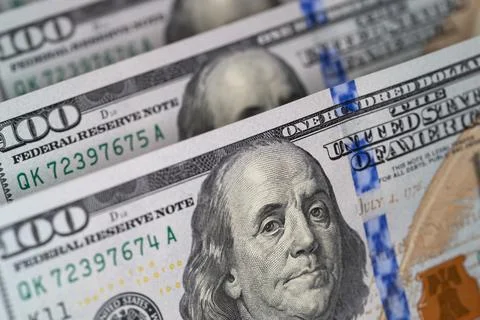 US 100 dollar banknotes background Stock Photos