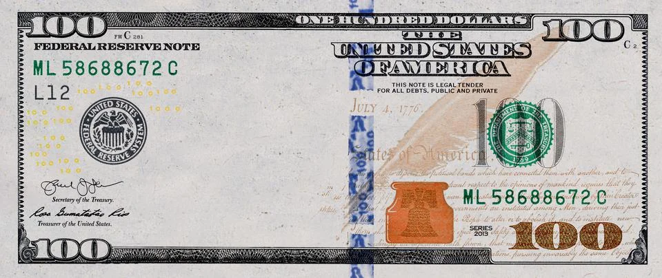 U.S. 100 dollar border with empty middle area Stock Photos