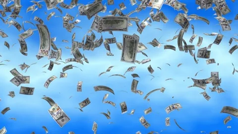 US 100 dollar Currency Falling Stock-Footage 249712337