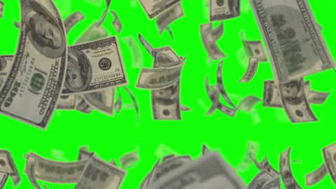 US 100 dollar loop green background animation Stock Footage 146051308