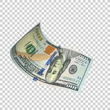 US 100 Dollar Money Note Fly 04 Stock Illustration