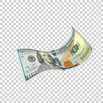 US 100 Dollar Money Note Fly 08 Stock Illustration