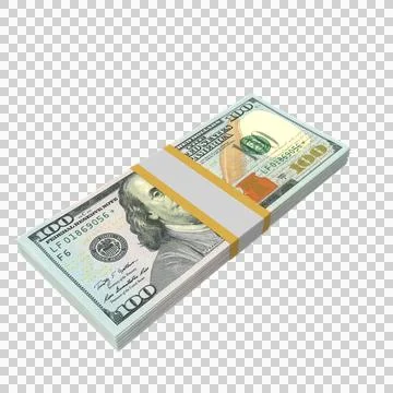 US 100 Dollar Note Currency Lot 04 Stock Illustration