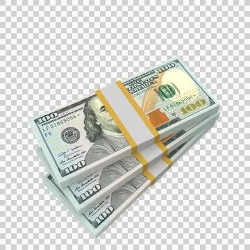 US 100 Dollar Note Ladder Money 03 Stock Illustration