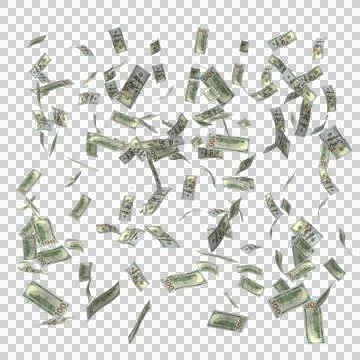 US 100 Dollar Notes Falling Money 07 Stock Illustration