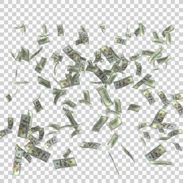 US 100 Dollar Notes Falling Money 08 Stock Illustration