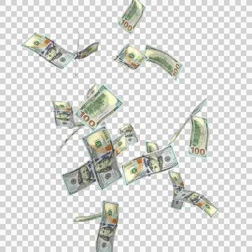 US 100 Dollar Notes Few Falling Money 07 Stockillustratie