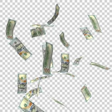 US 100 Dollar Notes Few Falling Money 15 Stockillustratie