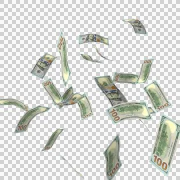 US 100 Dollar Notes Few Falling Money 22 Illustrazione stock