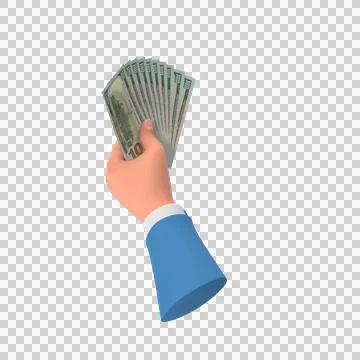 US 100 Dollar Notes Holding L Hand Money 02 Stockillustratie