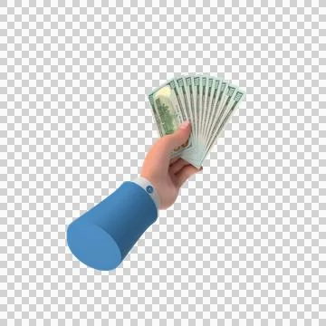 US 100 Dollar Notes Holding L Hand Money 06 Stock Illustration