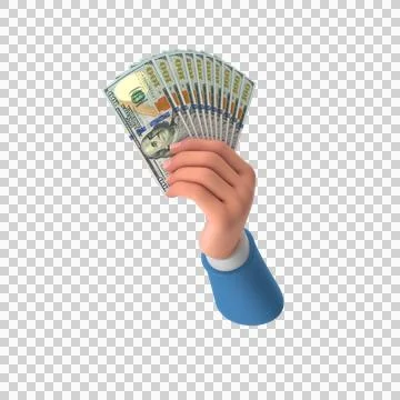 US 100 Dollar Notes Holding L Hand Money 07 Stock Illustration