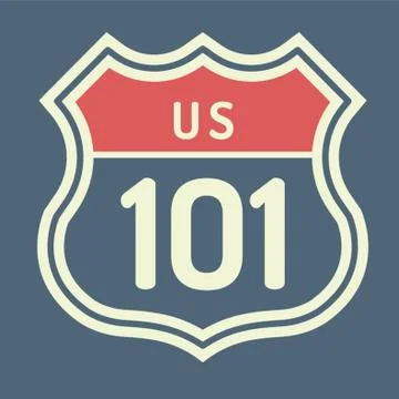 US 101 route sign Stock Illustration