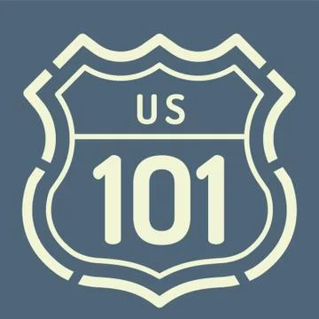 US 101 route sign Stock Illustration