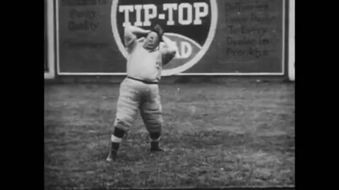 US - 1914, in this silent comedy, a baseball player and the audience are Stock Footage 284817244