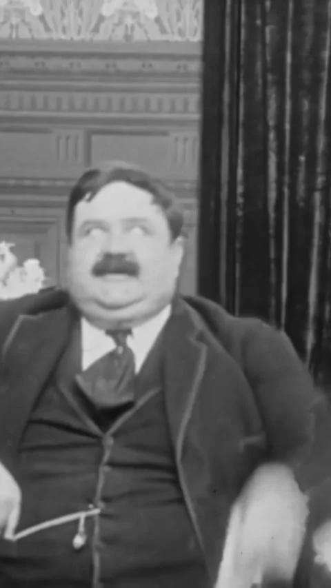 US - 1915, in this silent comedy, a dressed-up cook makes a terrible dinner. She Stock Footage 339113245