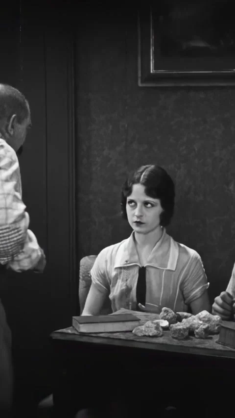 US - 1925 - in this silent comedy, a ranch hand catches his boss's daughter Stock Footage 340330246