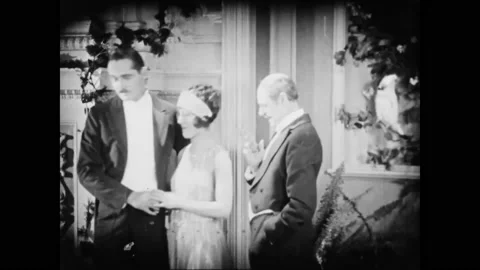 US - 1925 - in this silent drama, a gorilla swings on a rope over the dancefloor Stock Footage 296167503