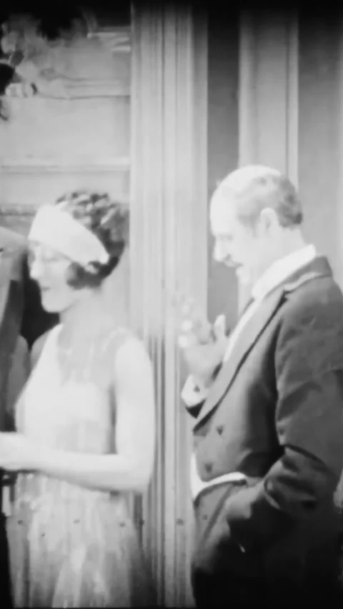 US - 1925 - in this silent drama, a gorilla swings on a rope over the dancefloor Stock Footage 340195044