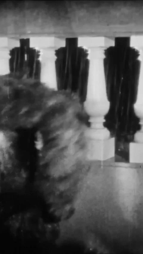 US - 1925 - in this silent drama, a man saves a woman from a gorilla on the roof Stock Footage 340195103