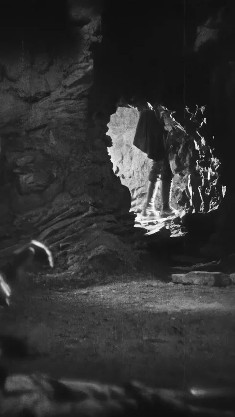 US - 1925 - in this silent western, a man attacks a wounded cowboy who is hiding Stock Footage 340295574