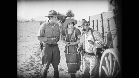 US - 1925 - in this silent western, wolves, driven into the desert by a forest Stock Footage 316406603
