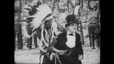 US - 1926 - in this silent comedy, when a Native American chief tries to stab a Vidéo 254201568