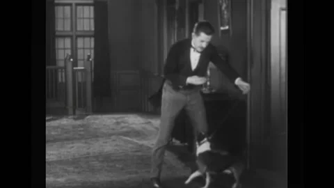 US - 1926 - in this silent comedy, when a man wants to walk his girlfriend's Stock Footage 327753654