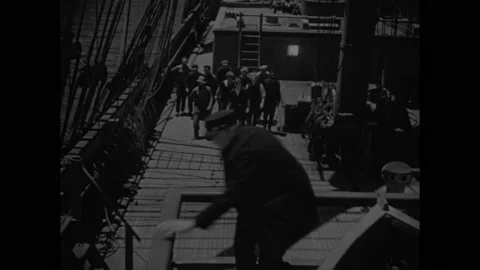 US - 1927 - in this silent drama, during a struggle between a sailor and an evil Stock Footage 327682892