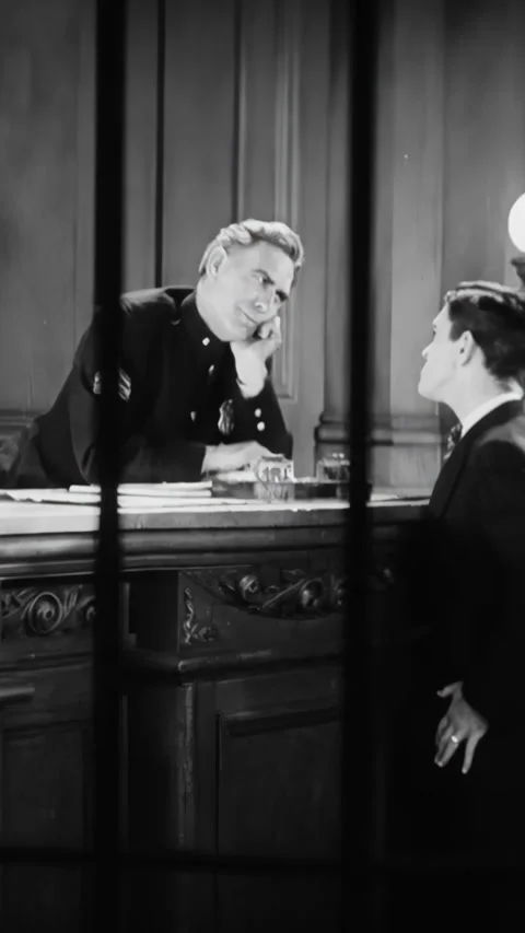 US - 1928 - in this comedy, a police sergeant mocks a man who was brought before Video stock 339512508
