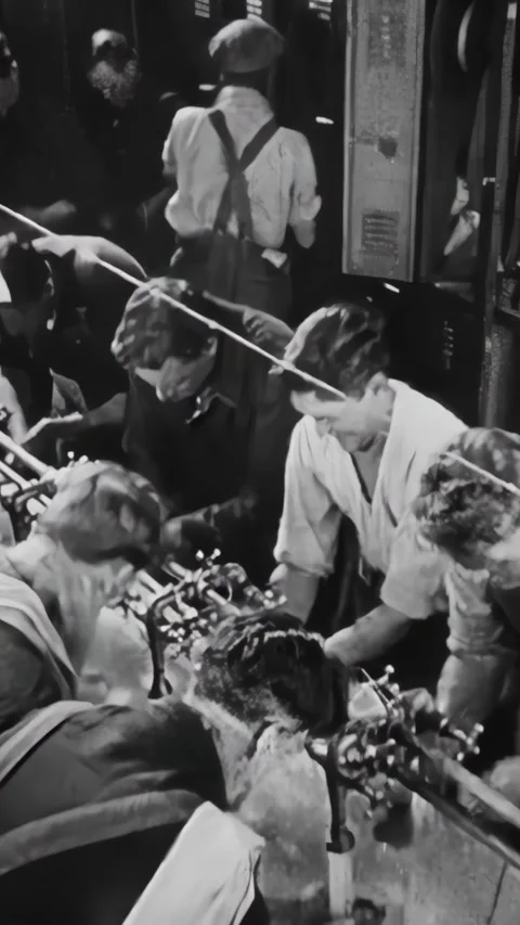 US - 1928 - in this romance, workers excitedly leave work and get ready for a Stock Footage 339512681