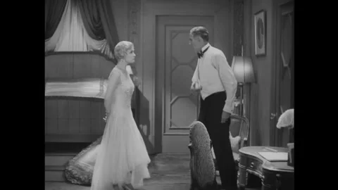 US - 1929 - in this comedy, to teach a judgmental in-law a lesson, a woman Stock Footage 337969545