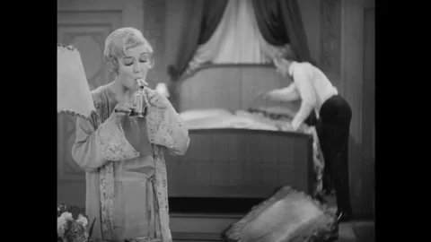 US - 1929 - in this comedy, to teach a judgmental in-law a lesson for pressuring Stock Footage 337969597