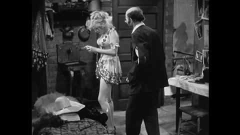 US - 1929 - in this drama, a dancer goes backstage and receives a telegram with 動画素材 341988085