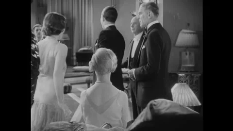 US - 1929 - in this silent comedy, when a woman has no luck with her older date Stock Footage 337969269