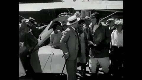 US - 1930 - in this comedy, an angry pilot explains why he returned from a plane Stock Footage 340582475