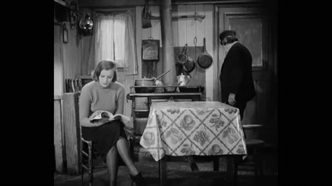 US - 1930 - in this drama, a man asks his daughter if she'll marry the sailor Stock Footage 330602234