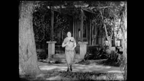 US - 1933 - A circus performer tests out a new horse. Stock Footage 340585801