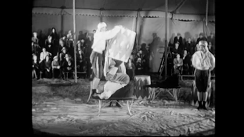 US - 1933 - A group of acrobats perform at a circus. Stock Footage 340585828